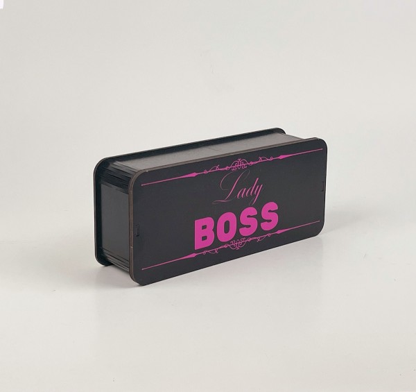Коробка прямокутна чорна "Lady Boss" 2