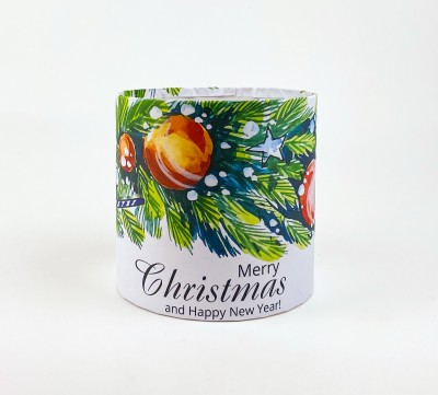 Коробка кругла 15х15 "Merry Christmas and Happy New Year"