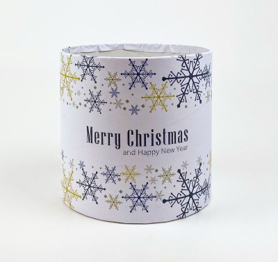 Коробка кругла 15х15 "Merry Christmas and Happy New Year"з сніжинками Коробка кругла 15х15 "Merry Christmas and Happy New Year"з сніжинками