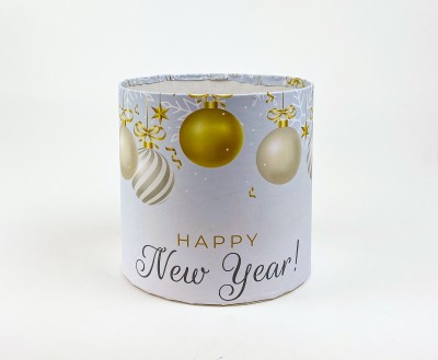 Коробка кругла 15х15"Happy New Year" 
