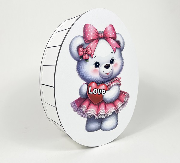 Коробка “Ведмедик Love"у рожевій сукні