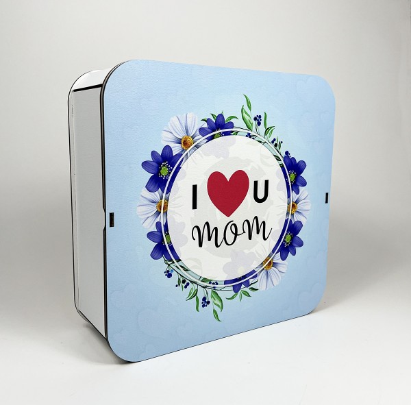 Коробка квадратна " I love you mom "