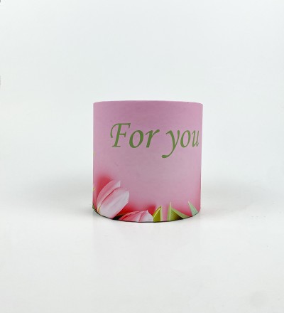 Коробка кругла 15х15 " For you тюльпани" Коробка кругла 15х15 " For you тюльпани"