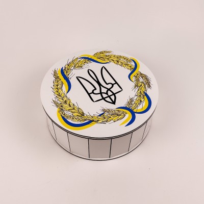 Коробка кругла "Тризуб" середня Коробка кругла "Тризуб" середня