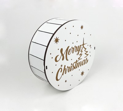 Коробка кругла "Merry Christmas" з гравіюванням Коробка кругла "Merry Christmas" з гравіюванням
