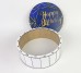 Коробка кругла "Happy Birthday" синя з золотим дизайном Коробка кругла "Happy Birthday" синя з золотим дизайном