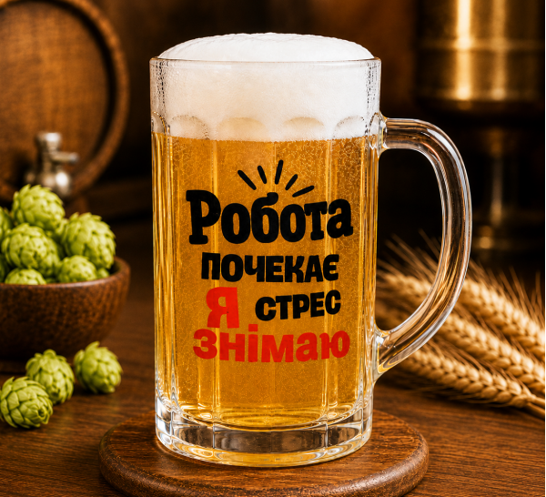  Кухоль "Робота почекає, я стрес знімаю"500 мл