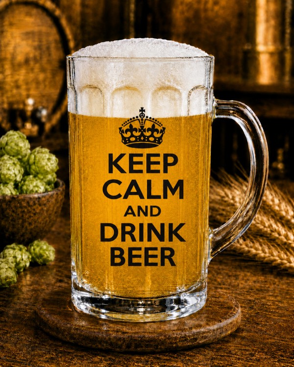 Кухоль "Keep Calm and Drink Beer"чорний принт 500 мл