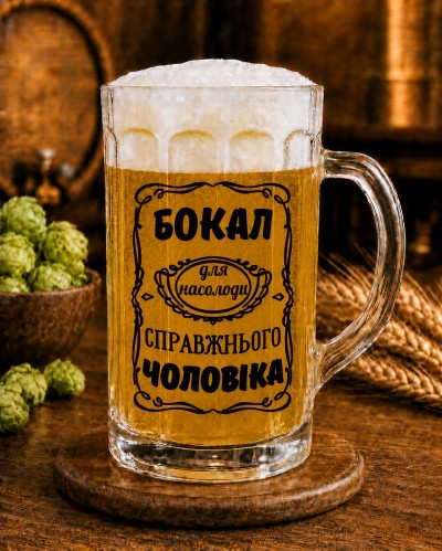 Кухоль "Бокал для насолоди справжнього чоловіка"500 мл