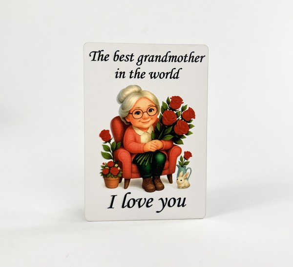 Паперова листівка "The best grandmother in the world. I love you"(в упаковці 3 шт)