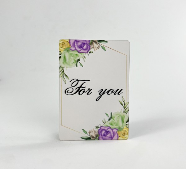 Паперова листівка "For you"квіти(в упаковці 3 шт) Паперова листівка "For you"квіти(в упаковці 3 шт)