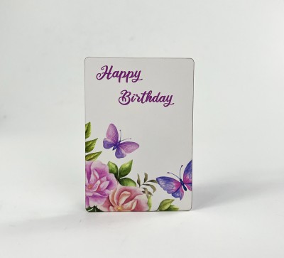 Паперова листівка "Happy birthday"метелики,квіти(в упаковці 3 шт) Паперова листівка "Happy birthday"метелики,квіти(в упаковці 3 шт)