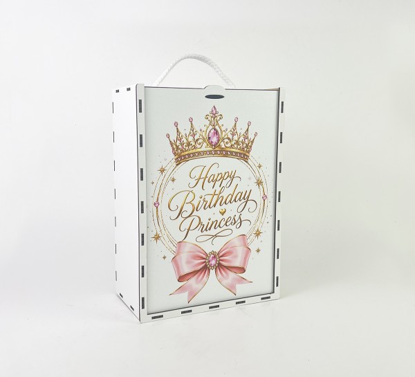 Коробка-пенал з висувною кришкою "Happy Birthday Princess"вертикальна середня