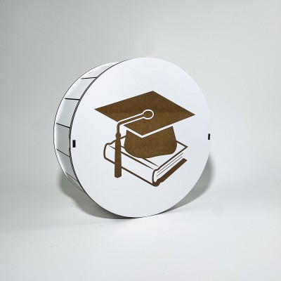 Коробка кругла "Випускник " гравіювання 