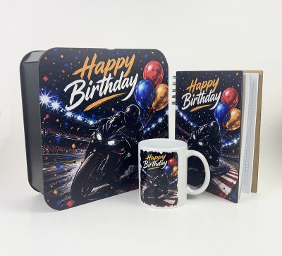 Набір "Happy Birthday" з мотоциклістом