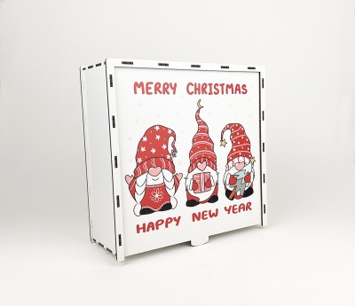 Коробка квадратна на засув "Merry Christmas " 3
