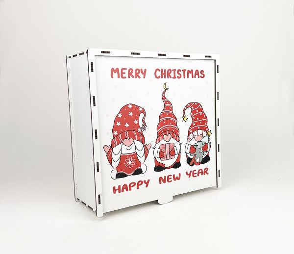 Коробка квадратна на засув "Merry Christmas " 3