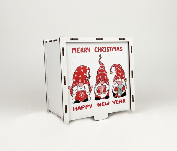 Коробка квадратна на засув "Merry Christmas !" 1
