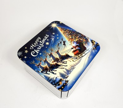 Коробка квадратна висока " Happy Christmas "