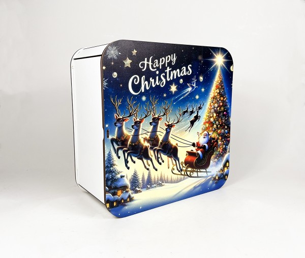 Коробка квадратна висока " Happy Christmas "