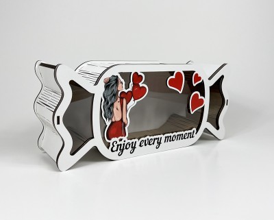 Коробка у формі цукерки "Enjoy every moment " Коробка у формі цукерки "Enjoy every moment "