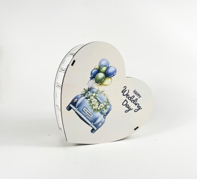 Коробка серце "Happy wedding day" 2 Коробка серце "Happy wedding day" 2