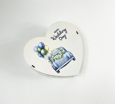 Коробка серце "Happy wedding day" 2 Коробка серце "Happy wedding day" 2