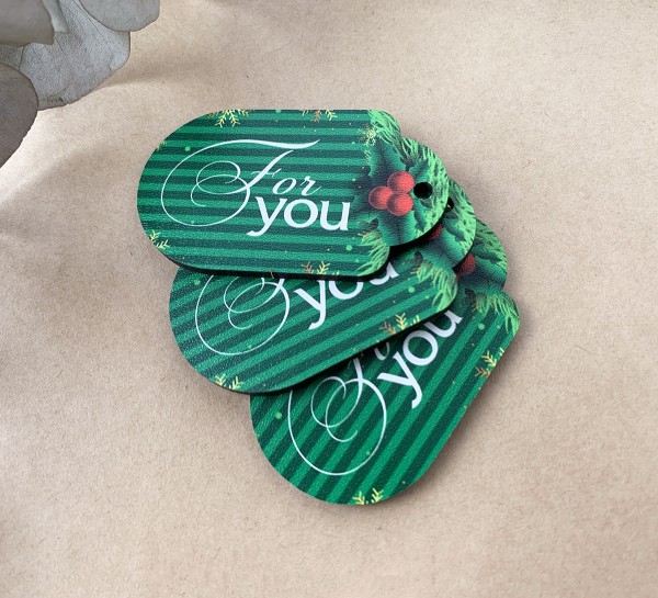 Новорічна шильда "For you" зелена Новорічна шильда "For you" зелена
