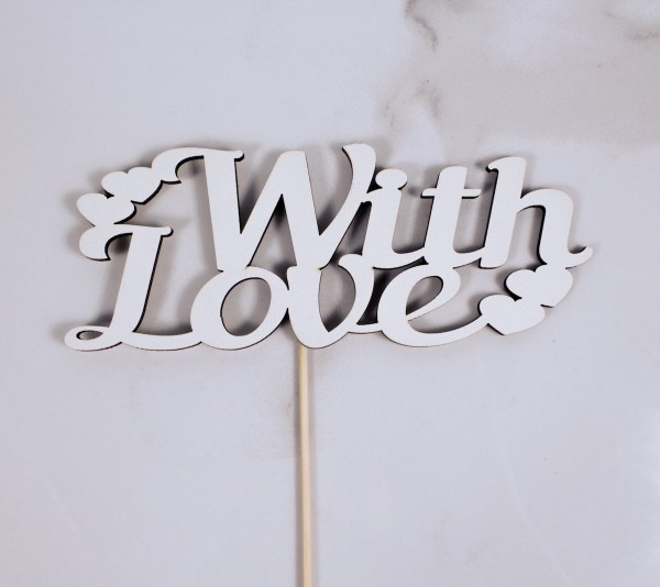 Топпер "With Love" 16х6 см.