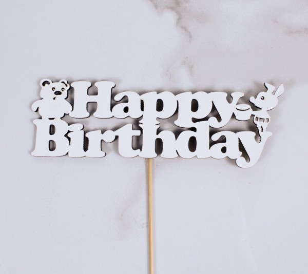 Топпер "Happy birthday" вінні-пух 16х6 см.