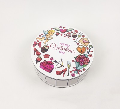 Коробочка кругла "Happy Valentine`s day " Коробочка кругла "Happy Valentine`s day "