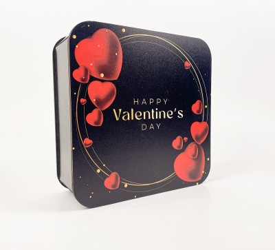 Коробочка квадратна "Happy Valentine`s day " серця
