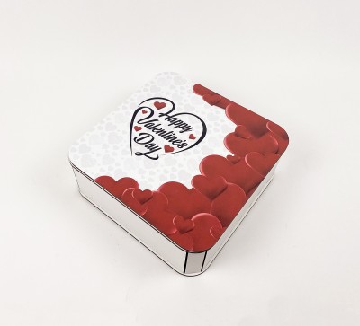 Коробочка квадратна чорне серце  "Happy Valentine`s day " 