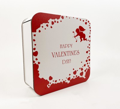 Коробочка квадратна "Happy Valentine`s day " купідон