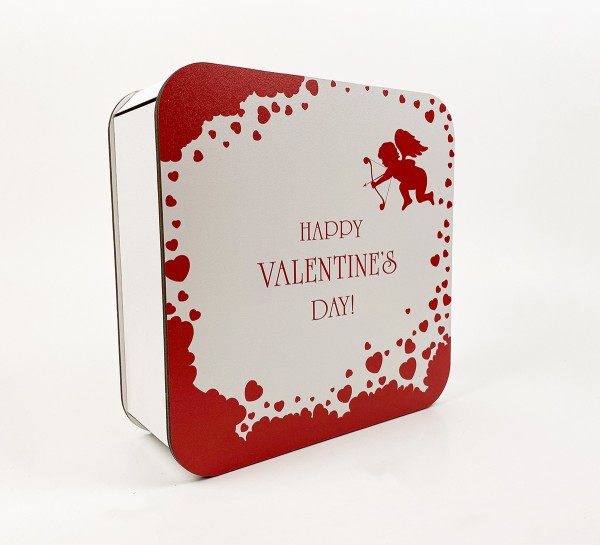 Коробочка квадратна "Happy Valentine`s day " купідон