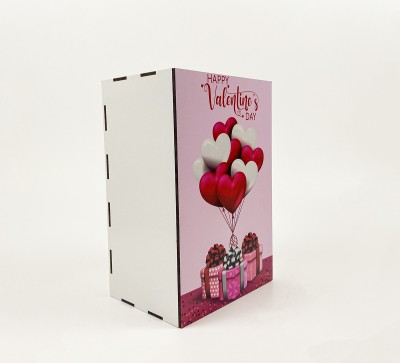 Коробочка прямокутна "Happy Valentine`s day " серця з подарунками