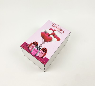 Коробочка прямокутна "Happy Valentine`s day " серця з подарунками