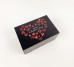Коробочка прямокутна чорна "Happy Valentine's Day" червоне серце