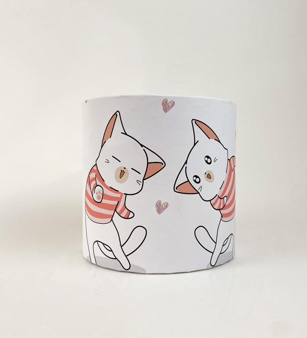 Коробка кругла 15х15 щасливі котики Коробка кругла 15х15 щасливі котики