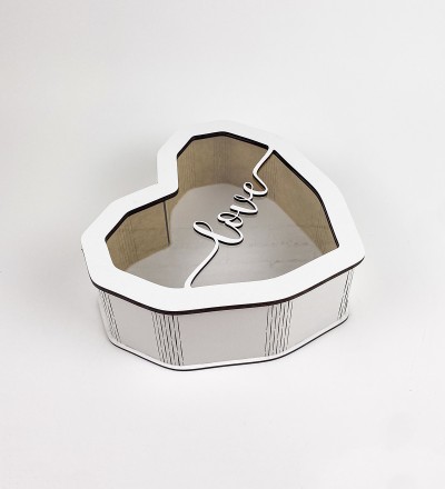 Коробка серце з прозорою кришкою "Love  " маленька