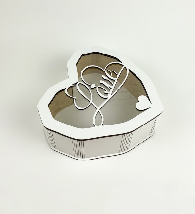 Коробка серце з прозорою кришкою "Love " серце маленька Коробка серце з прозорою кришкою "Love " серце маленька
