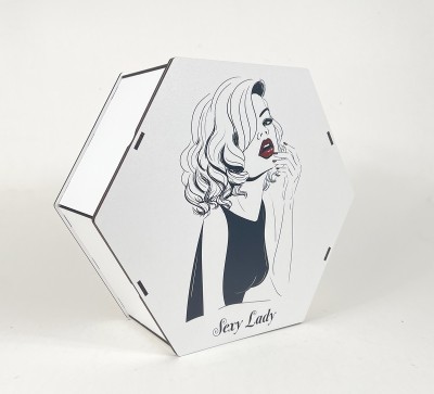 Коробка шестикутна "Sexy Lady"Red Lips Коробка шестикутна "Sexy Lady"Red Lips