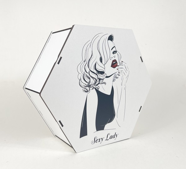 Коробка шестикутна "Sexy Lady"Red Lips Коробка шестикутна "Sexy Lady"Red Lips