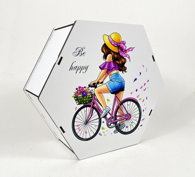 Коробка шестикутна "Be happy"