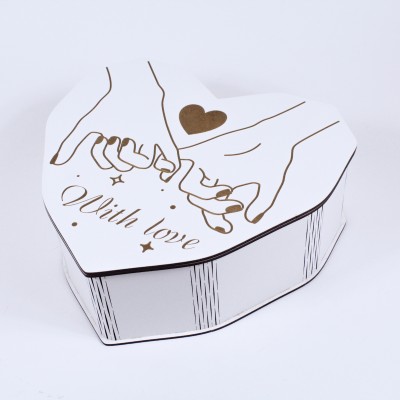 Коробка серце "With love" з гравіюванням