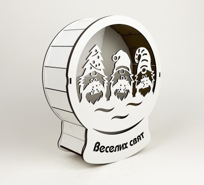 Новорічна куля "Веселих свят" гномики Новорічна куля "Веселих свят" гномики
