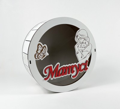 Коробка кругла з прозорою кришкою "Матусі"